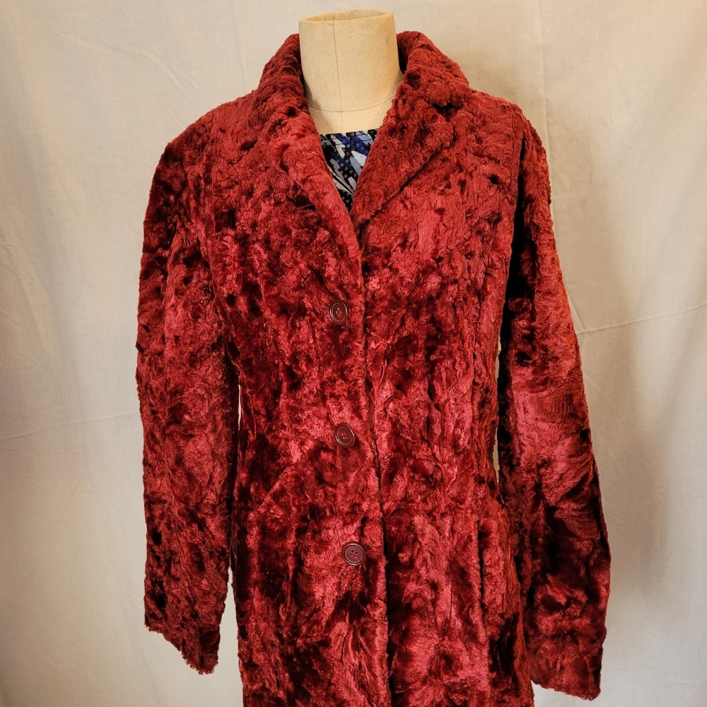 giacca Red Velour Medium Coat
